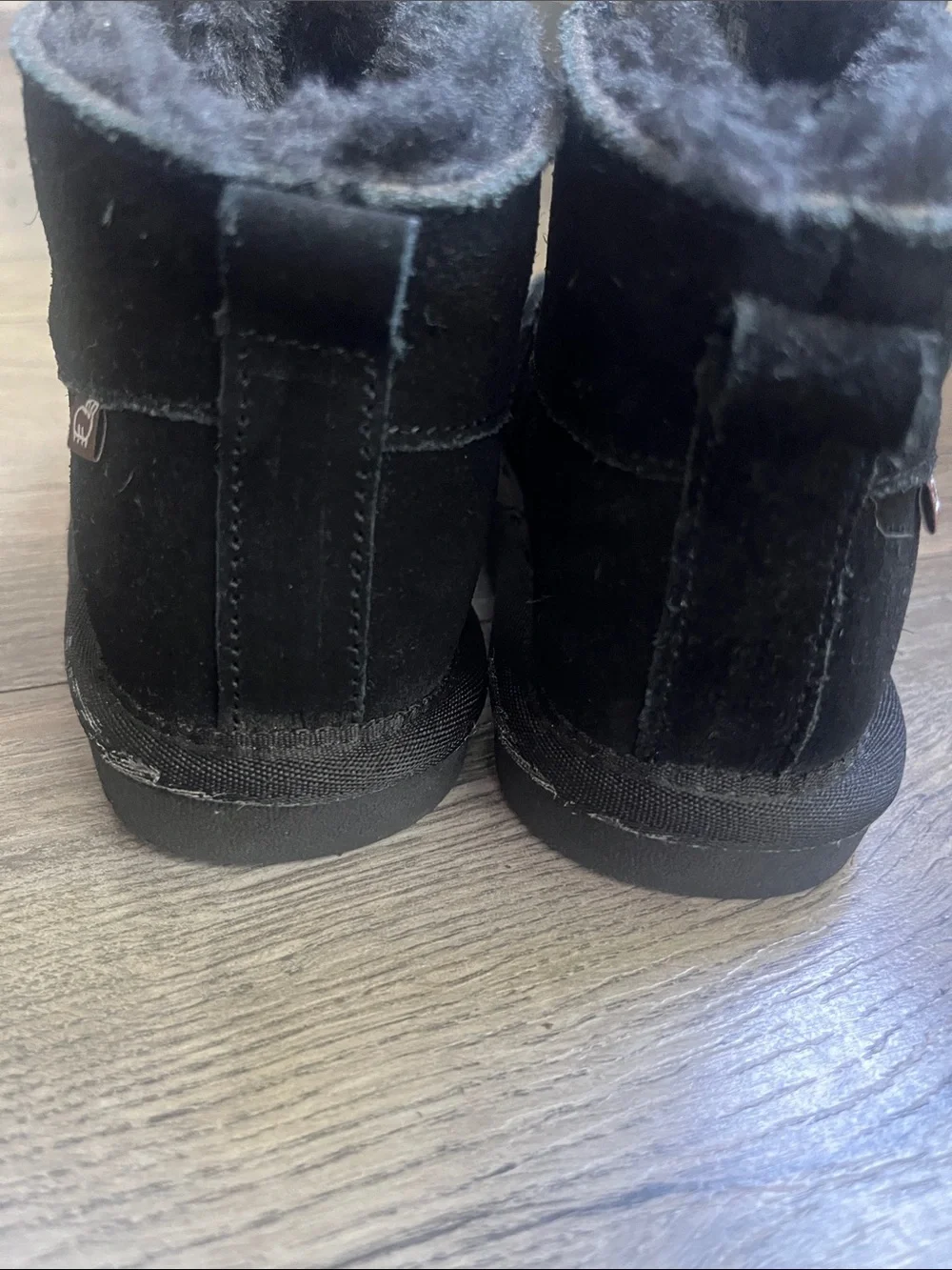 Lamo Kids Black Suede Lace-Up Rain & Snow Boots